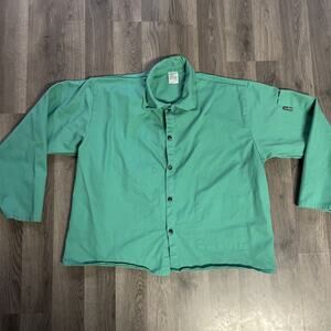 Black Stallion A M 29" FR Cotton Welding Jacket, Green Size 2XL